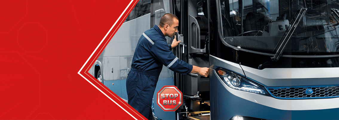 manutenção em portas de ônibus